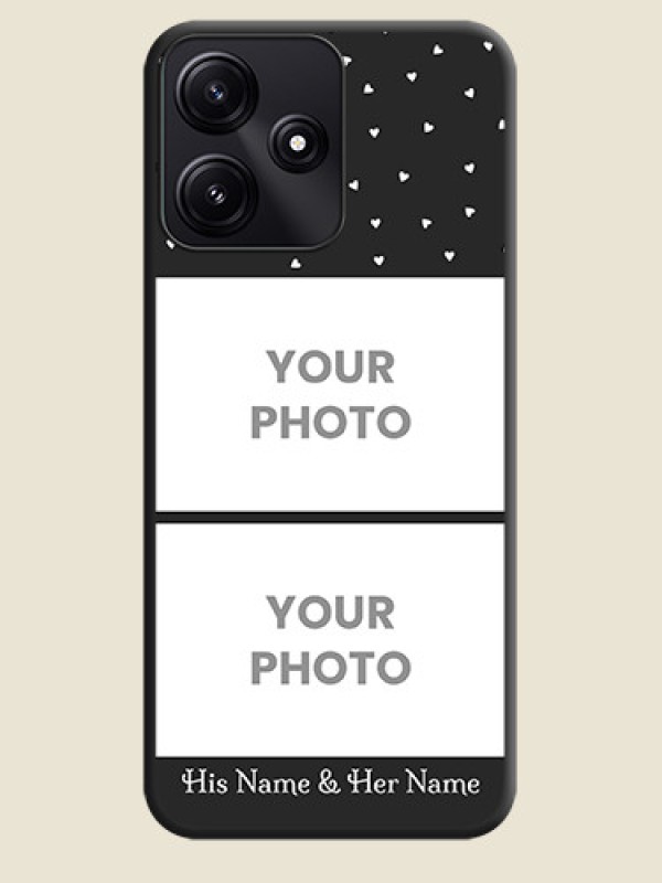 Custom Miniature Love Symbols with Name on Space Black Custom Soft Matte Back Cover - Redmi 12 5G - alternate view