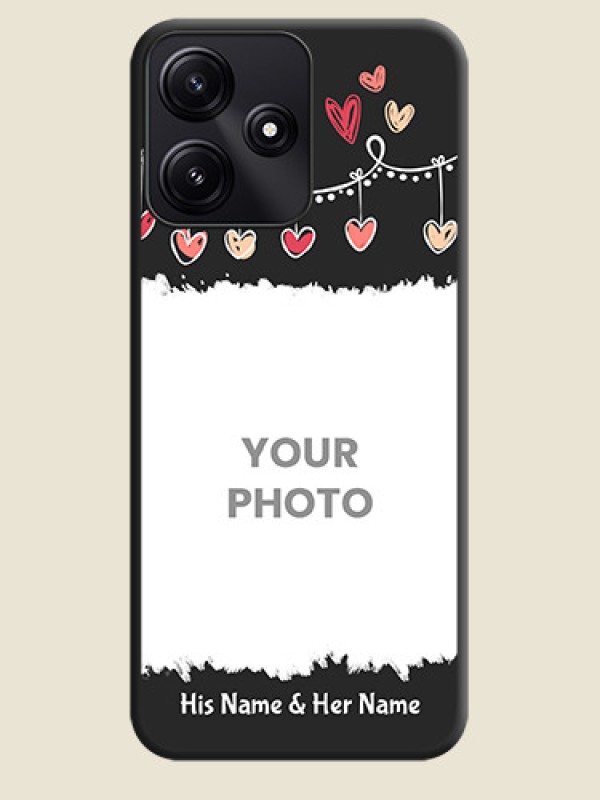 Custom Pink Love Hangings with Name on Space Black Custom Soft Matte Phone Cases - Redmi 12 5G - alternate view