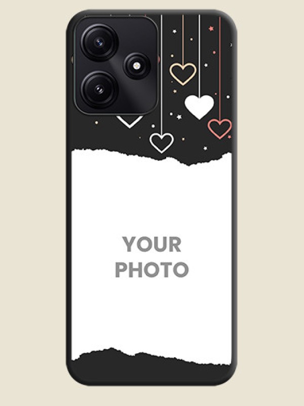 Custom Love Hangings with Splash Wave Picture on Space Black Custom Soft Matte Phone Back Cover - Redmi 12 5G - alternate view