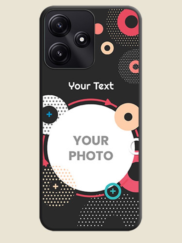 Custom Multicoloured Round Image on Personalised Space Black Soft Matte Cases - Redmi 12 5G - alternate view