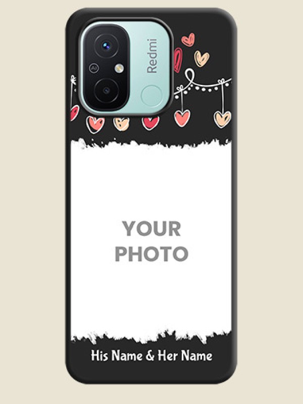 Custom Pink Love Hangings with Name on Space Black Custom Soft Matte Phone Cases - Redmi 12c - alternate view