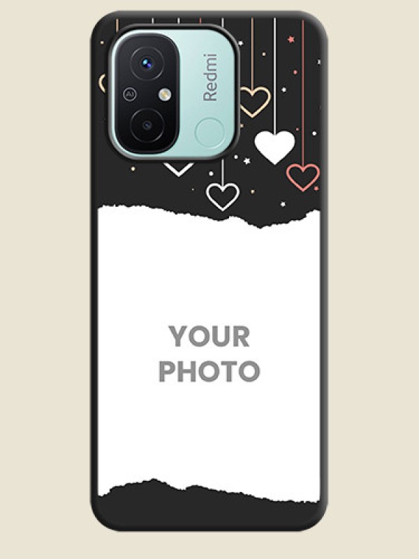 Custom Love Hangings with Splash Wave Picture on Space Black Custom Soft Matte Phone Back Cover - Redmi 12c - alternate view