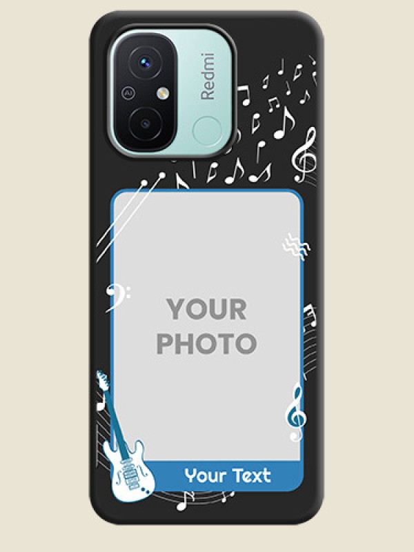 Custom Musical Theme Design with Text on Photo on Space Black Soft Matte Mobile Case - Redmi 12c - alternate view