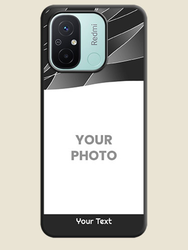 Custom Mixed Wave Lines on Photo on Space Black Soft Matte Mobile Cover - Redmi 12c - alternate view