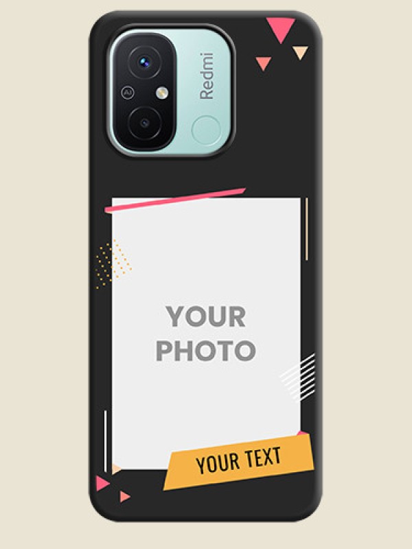 Custom Photo Frame with Triangle Small Dots on Photo on Space Black Soft Matte Back Cover - Redmi 12c - alternate view