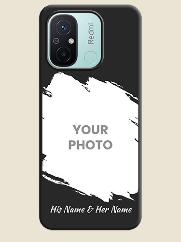 Custom Grunge Brush Strokes on Photo on Space Black Soft Matte Back Cover - Redmi 12c - alternate view