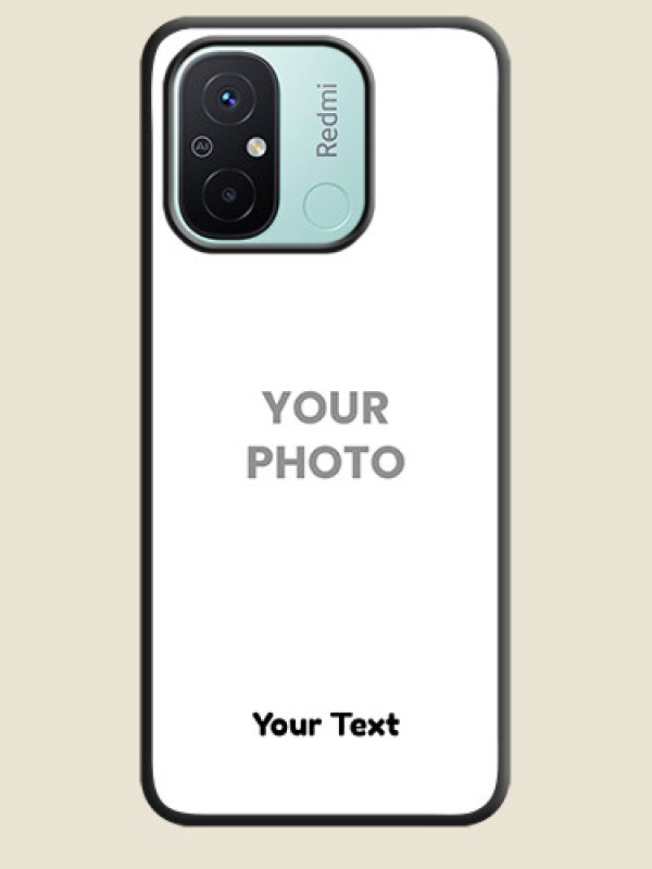 Custom Full Single Pic Upload With Text On Space Black Personalized Soft Matte Phone Covers -Xiaomi Redmi 12C - alternate view