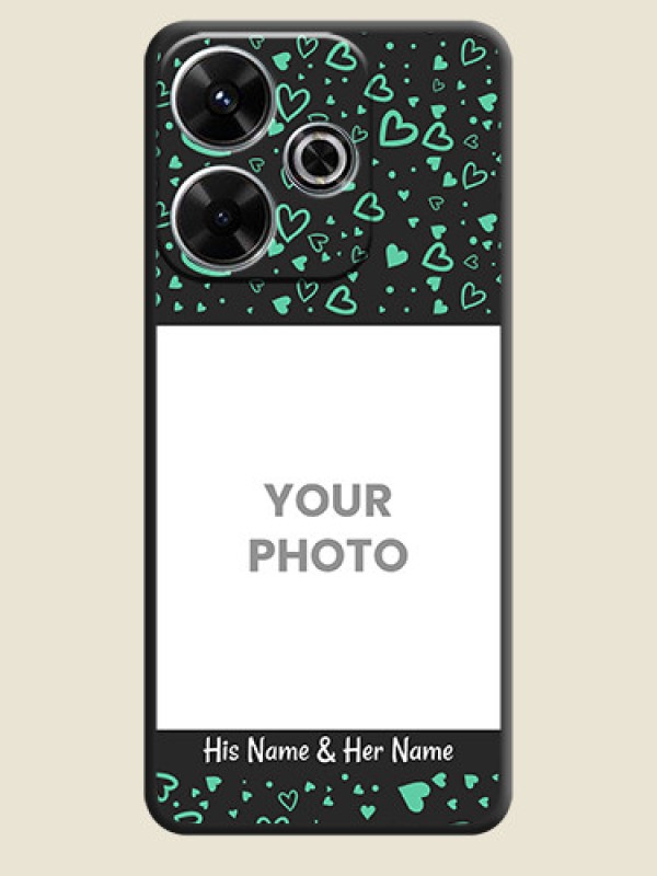 Custom Sea Green Indefinite Love Pattern on Photo On Space Black Custom Soft Matte Mobile Back Cover - Xiaomi Redmi 13 5G - alternate view