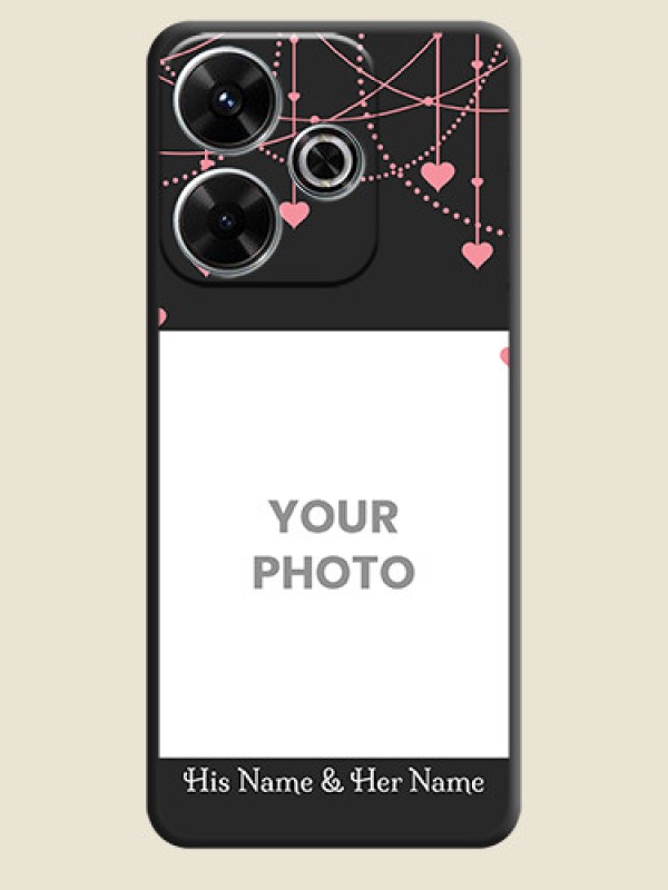 Custom Pink Love Hangings with Text On Space Black Custom Soft Matte Mobile Back Cover - Xiaomi Redmi 13 5G - alternate view