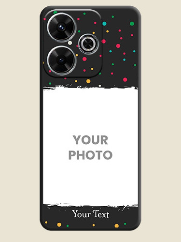 Custom Multicolor Dotted Pattern with Text On Space Black Custom Soft Matte Mobile Back Cover - Xiaomi Redmi 13 5G - alternate view