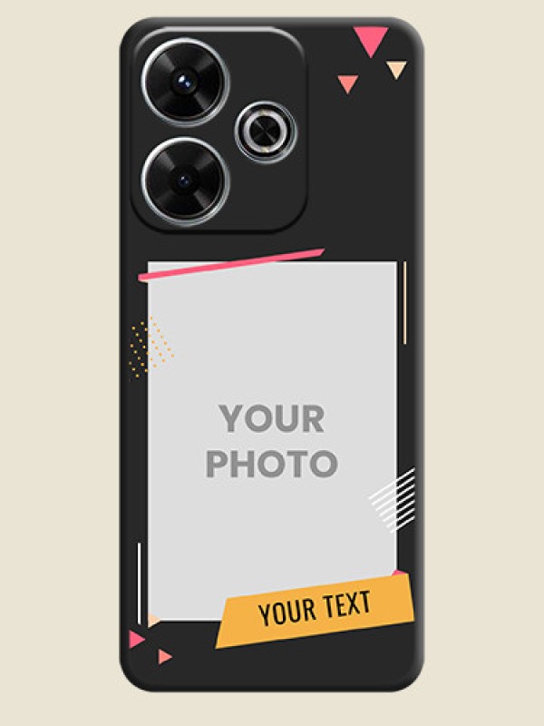 Custom Photo Frame with Triangle Small Dots on Photo On Space Black Custom Soft Matte Mobile Back Cover - Xiaomi Redmi 13 5G - alternate view