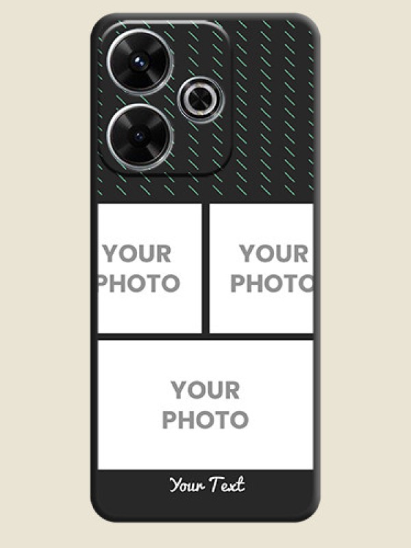 Custom Cross Dotted Pattern with 2 Image Holder On Space Black Custom Soft Matte Mobile Back Cover - Xiaomi Redmi 13 5G - alternate view