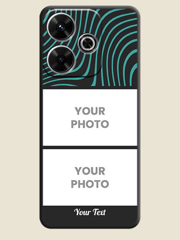 Custom Wave Pattern with 2 Image Holder On Space Black Custom Soft Matte Mobile Back Cover - Xiaomi Redmi 13 5G - alternate view