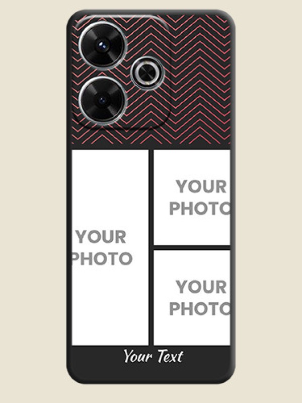 Custom Wave Pattern with 3 Image Holder On Space Black Custom Soft Matte Mobile Back Cover - Xiaomi Redmi 13 5G - alternate view