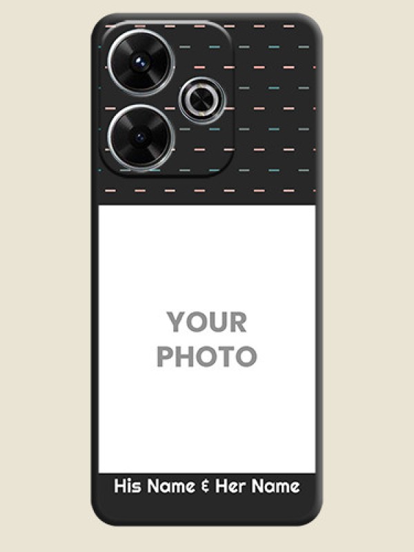 Custom Line Pattern Design with Text On Space Black Custom Soft Matte Mobile Back Cover - Xiaomi Redmi 13 5G - alternate view