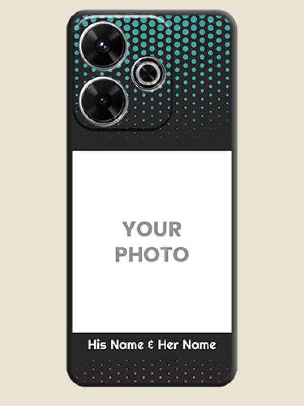 Custom Faded Dots with Grunge Photo Frame and Text On Space Black Custom Soft Matte Mobile Back Cover - Xiaomi Redmi 13 5G - alternate view