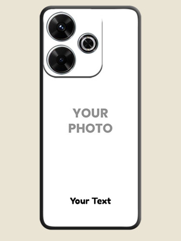 Custom Full Single Pic Upload With Text On Space Black Custom Soft Matte Mobile Back Cover - Xiaomi Redmi 13 5G - alternate view