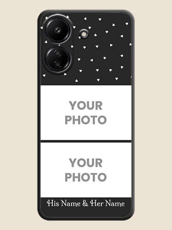Custom Miniature Love Symbols with Name On Space Black Custom Soft Matte Mobile Back Cover - Redmi 13C 4G - alternate view