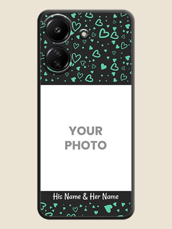 Custom Sea Green Indefinite Love Pattern on Photo On Space Black Custom Soft Matte Mobile Back Cover - Redmi 13C 4G - alternate view