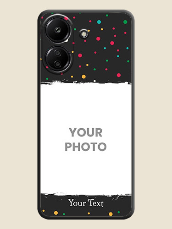 Custom Multicolor Dotted Pattern with Text  On Space Black Custom Soft Matte Mobile Back Cover - Redmi 13C 4G - alternate view