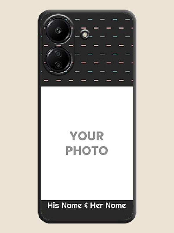 Custom Line Pattern Design with Text On Space Black Custom Soft Matte Mobile Back Cover - Redmi 13C 4G - alternate view