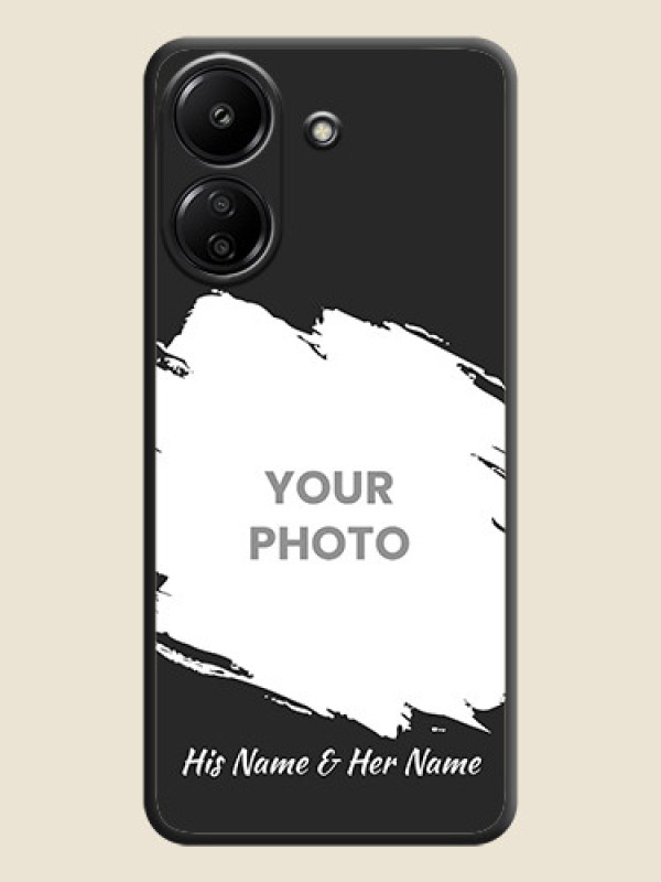 Custom Grunge Brush Strokes on Photo  On Space Black Custom Soft Matte Mobile Back Cover - Redmi 13C 4G - alternate view