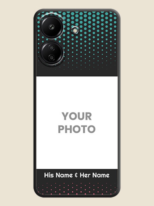 Custom Faded Dots with Grunge Photo Frame and Text On Space Black Custom Soft Matte Mobile Back Cover - Redmi 13C 4G - alternate view
