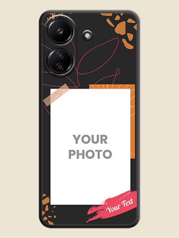 Custom Orange Photo Frame On Space Black Custom Soft Matte Mobile Back Cover - Redmi 13C 4G - alternate view