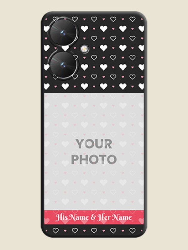 Custom White Color Love Symbols with Text Design on Photo On Space Black Custom Soft Matte Mobile Back Cover - Redmi 13C 5G - alternate view