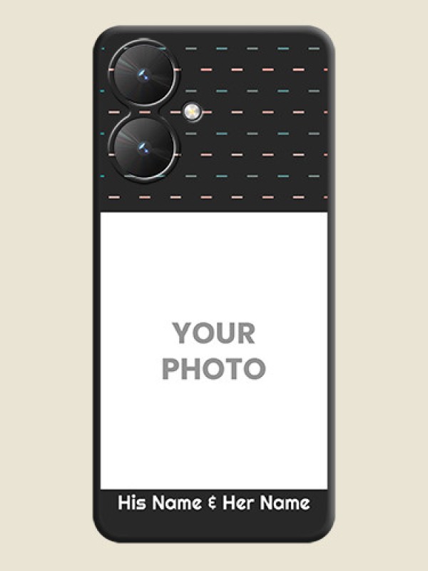 Custom Line Pattern Design with Text On Space Black Custom Soft Matte Mobile Back Cover - Redmi 13C 5G - alternate view