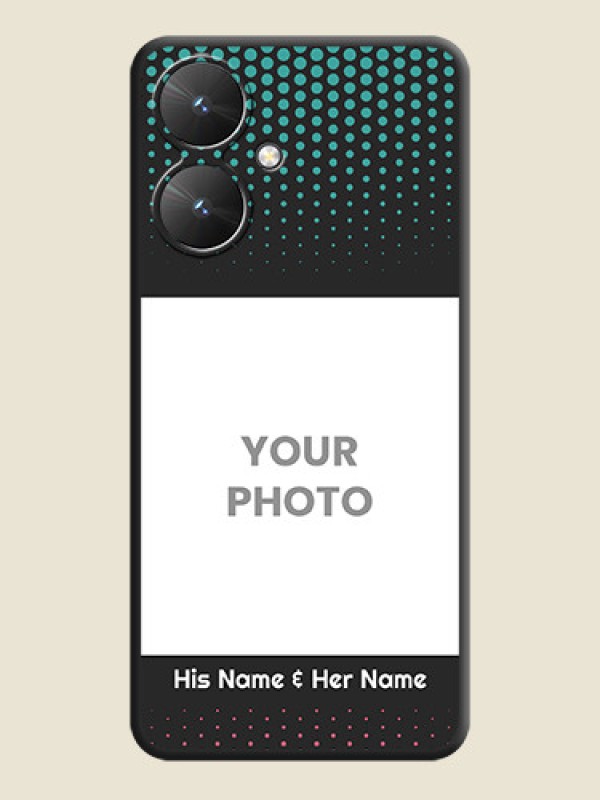 Custom Faded Dots with Grunge Photo Frame and Text On Space Black Custom Soft Matte Mobile Back Cover - Redmi 13C 5G - alternate view