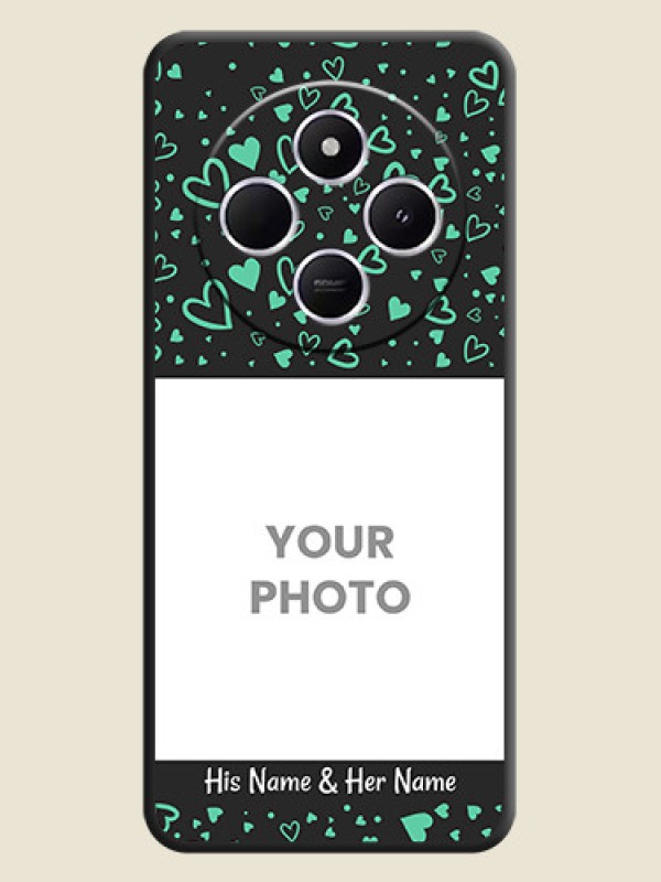 Custom Sea Green Indefinite Love Pattern on Photo On Space Black Custom Soft Matte Mobile Back Cover - Redmi 14c 5G - alternate view