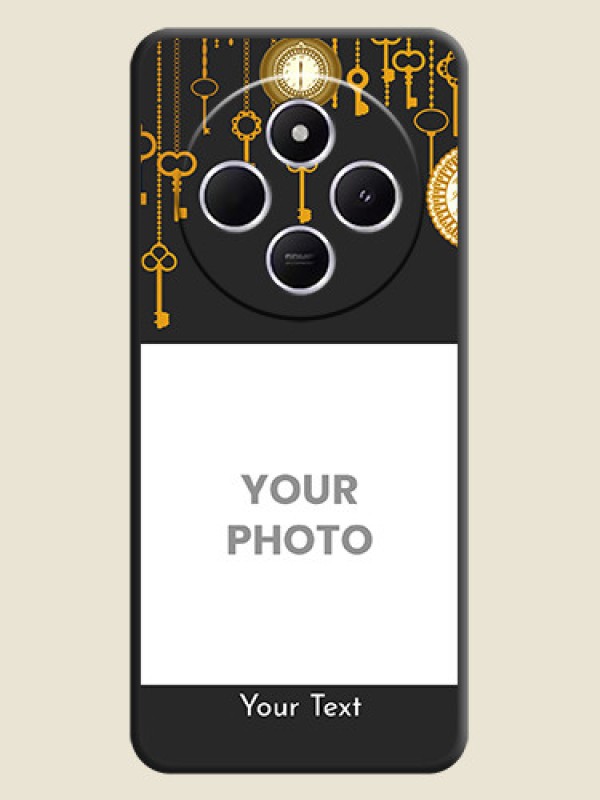 Custom Decorative Design with Text On Space Black Custom Soft Matte Mobile Back Cover - Redmi 14c 5G - alternate view