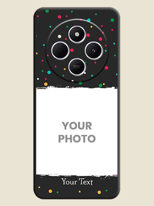 Custom Multicolor Dotted Pattern with Text On Space Black Custom Soft Matte Mobile Back Cover - Redmi 14c 5G - alternate view