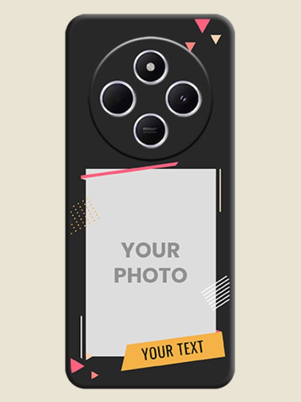 Custom Photo Frame with Triangle Small Dots on Photo On Space Black Custom Soft Matte Mobile Back Cover - Redmi 14c 5G - alternate view
