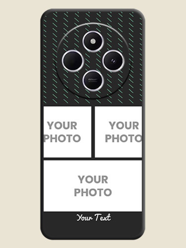 Custom Cross Dotted Pattern with 2 Image Holder On Space Black Custom Soft Matte Mobile Back Cover - Redmi 14c 5G - alternate view