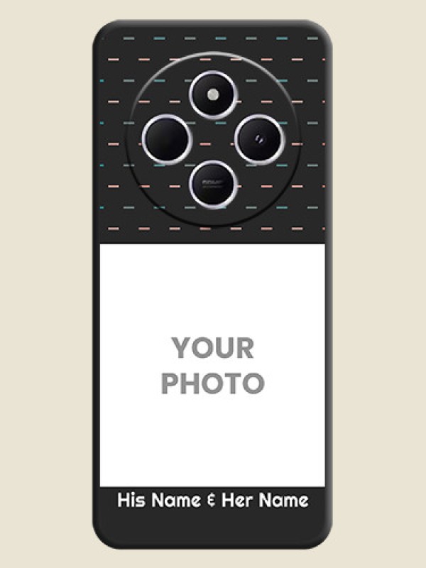 Custom Line Pattern Design with Text On Space Black Custom Soft Matte Mobile Back Cover - Redmi 14c 5G - alternate view