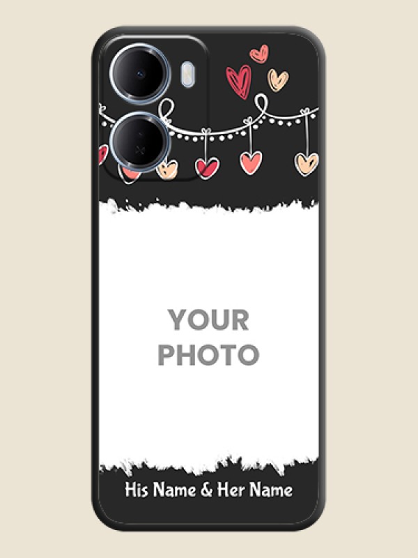 Custom Pink Love Hangings with Name On Space Black Custom Soft Matte Mobile Back Cover - Xiaomi Redmi 15A 5G - alternate view