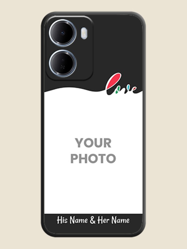 Custom Fall in Love Pattern with Picture on Photo On Space Black Custom Soft Matte Mobile Back Cover - Xiaomi Redmi 15A 5G - alternate view
