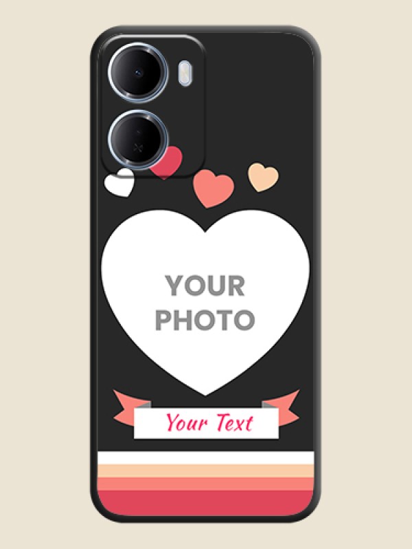 Custom Love Shaped Photo with Colorful Stripes On Space Black Custom Soft Matte Mobile Back Cover - Xiaomi Redmi 15A 5G - alternate view