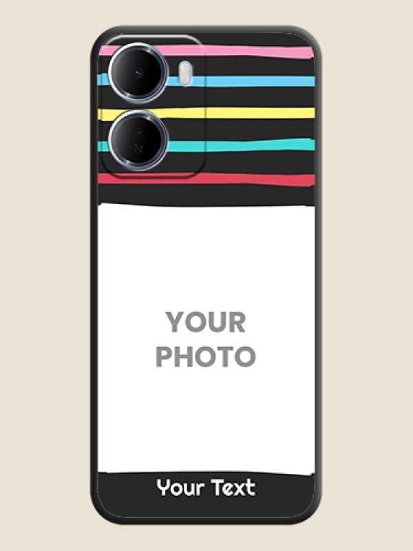 Custom Multicolor Lines with Image On Space Black Custom Soft Matte Mobile Back Cover - Xiaomi Redmi 15A 5G - alternate view
