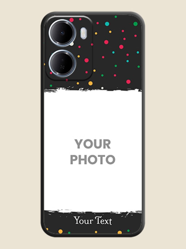 Custom Multicolor Dotted Pattern with Text On Space Black Custom Soft Matte Mobile Back Cover - Xiaomi Redmi 15A 5G - alternate view