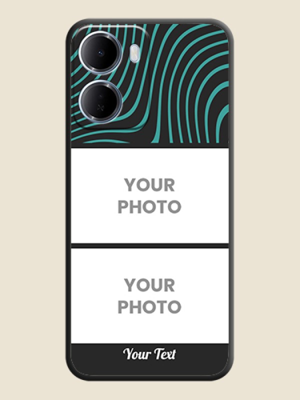 Custom Wave Pattern with 2 Image Holder On Space Black Custom Soft Matte Mobile Back Cover - Xiaomi Redmi 15A 5G - alternate view
