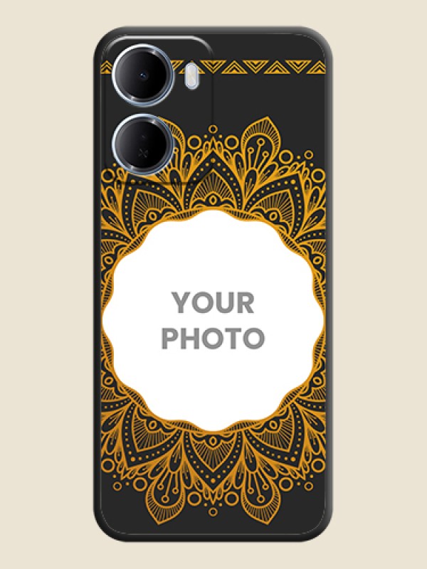 Custom Round Image with Floral Design On Space Black Custom Soft Matte Mobile Back Cover - Xiaomi Redmi 15A 5G - alternate view