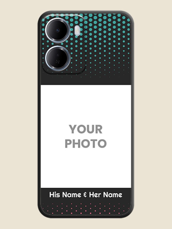 Custom Faded Dots with Grunge Photo Frame and Text On Space Black Custom Soft Matte Mobile Back Cover - Xiaomi Redmi 15A 5G - alternate view