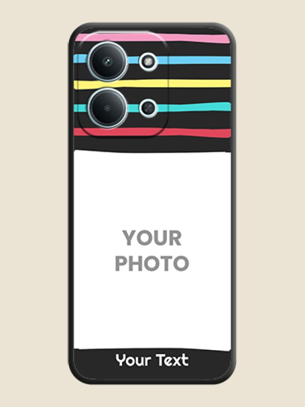 Custom Multicolor Lines with Image On Space Black Custom Soft Matte Mobile Back Cover - Xiaomi Redmi 15C 5G - alternate view