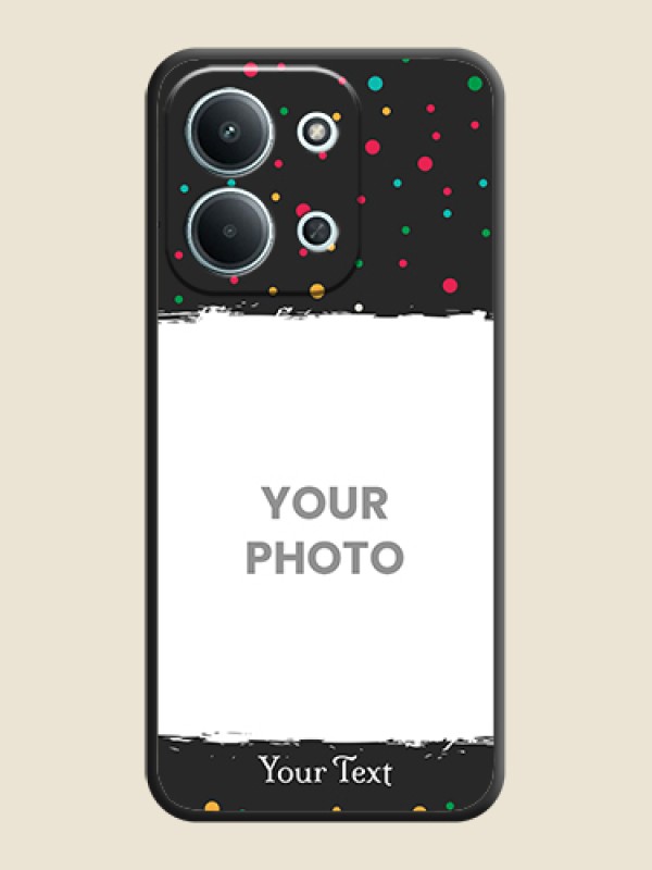 Custom Multicolor Dotted Pattern with Text On Space Black Custom Soft Matte Mobile Back Cover - Xiaomi Redmi 15C 5G - alternate view