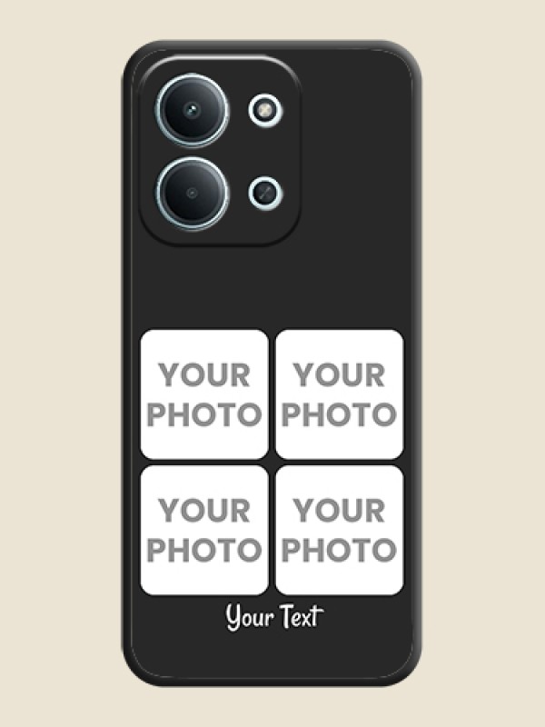 Custom Floral Art with 6 Image Holder on Photo On Space Black Custom Soft Matte Mobile Back Cover - Xiaomi Redmi 15C 5G - alternate view