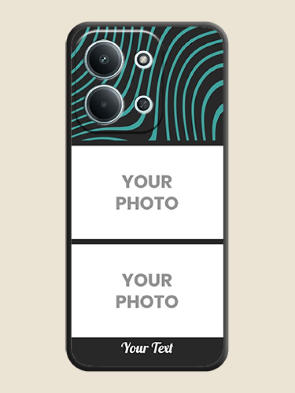 Custom Wave Pattern with 2 Image Holder On Space Black Custom Soft Matte Mobile Back Cover - Xiaomi Redmi 15C 5G - alternate view