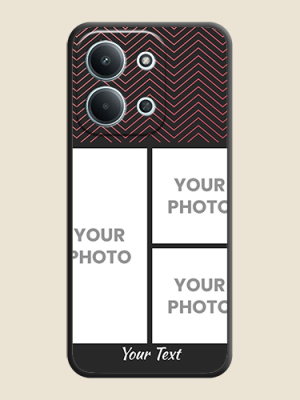 Custom Wave Pattern with 3 Image Holder On Space Black Custom Soft Matte Mobile Back Cover - Xiaomi Redmi 15C 5G - alternate view